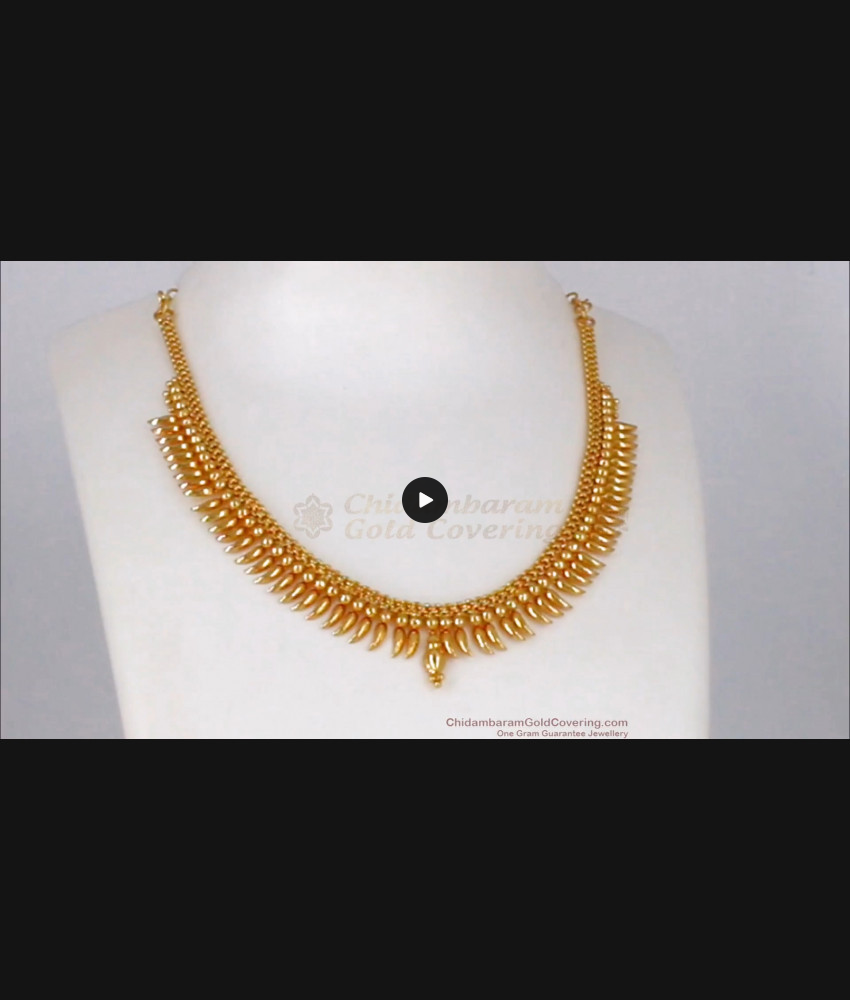 Kerala Type Mullai Design Gold Imitation Necklace NCKN2033