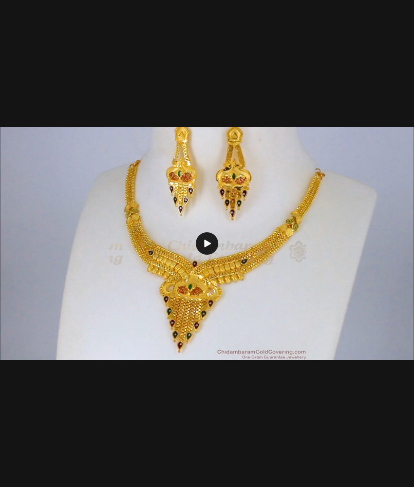 Gorgeous Gold Forming Necklace Set For Wedding Collections NCKN2090