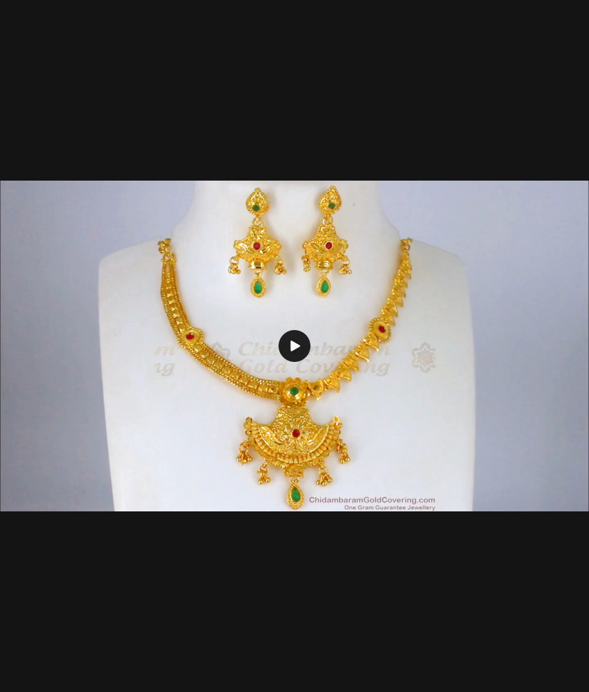 Latest Gold Forming Necklace Set For Wedding Collections NCKN2095