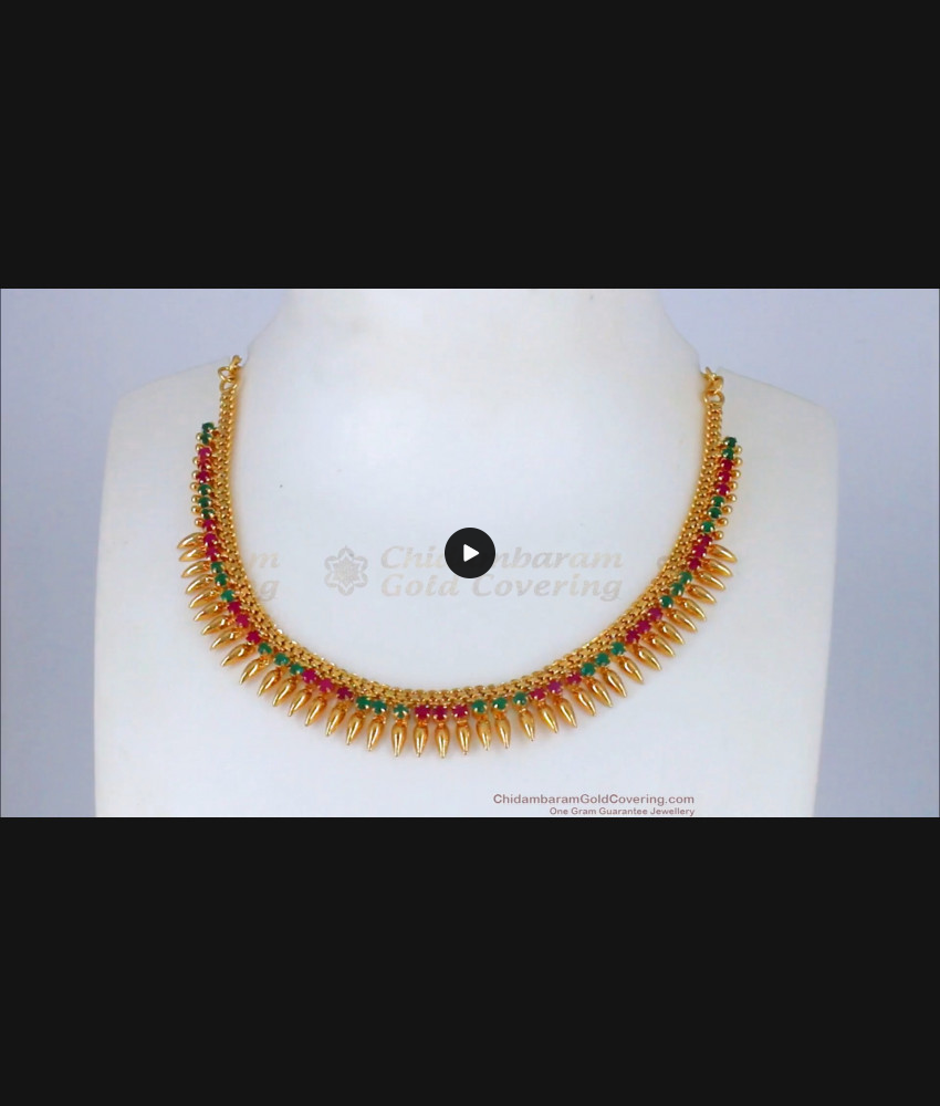 Mullaipoo Gold Chain Bridal Stone Necklace Collections NCKN2113 Mullaipoo Gold Chain Bridal Stone Necklace Collections NCKN2113