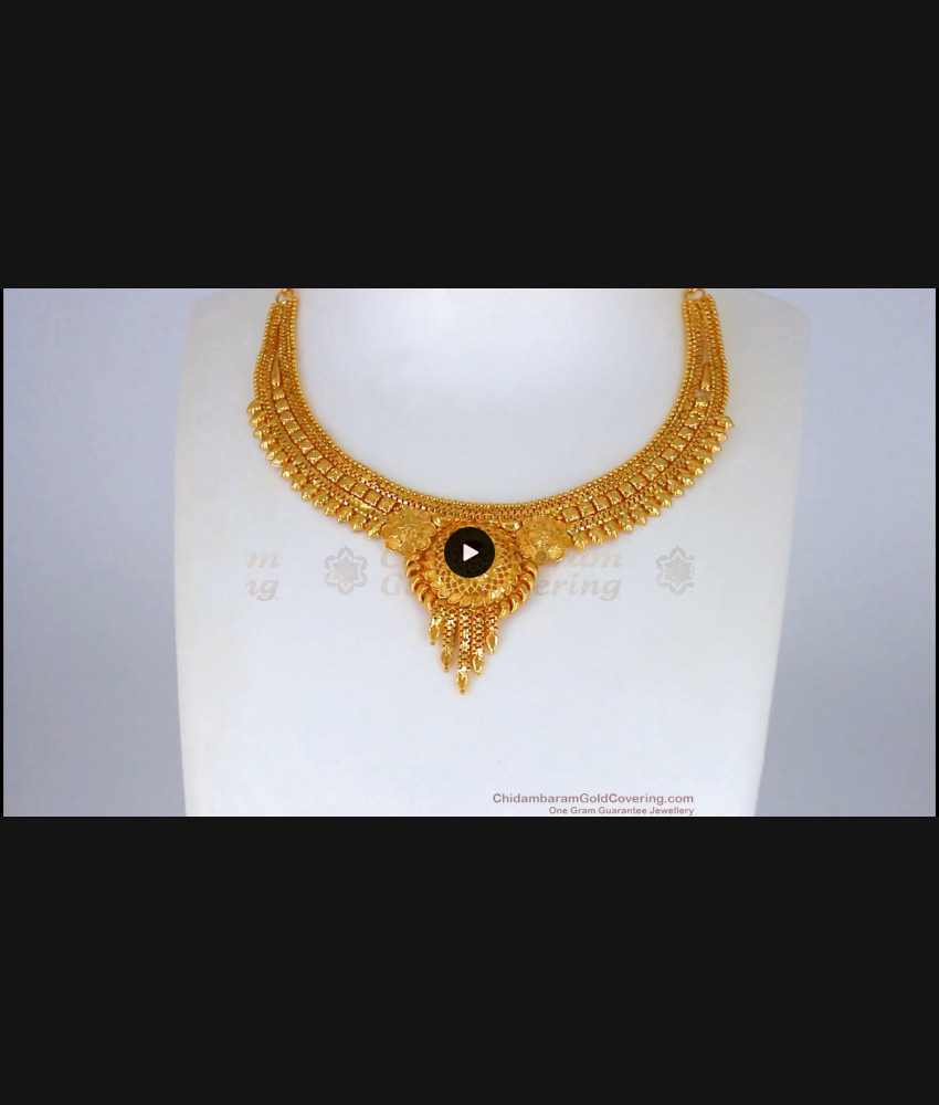 Party Wear Kolkata Necklace Collections One Gram Gold Jewelry NCKN2143