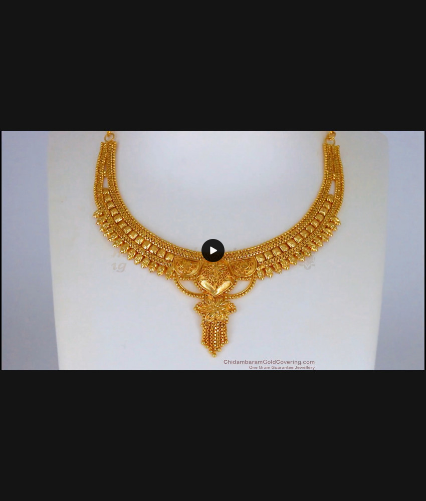 Beautiful Kolkata Gold Necklace From Chidambaram Gold Covering Collections NCKN2167