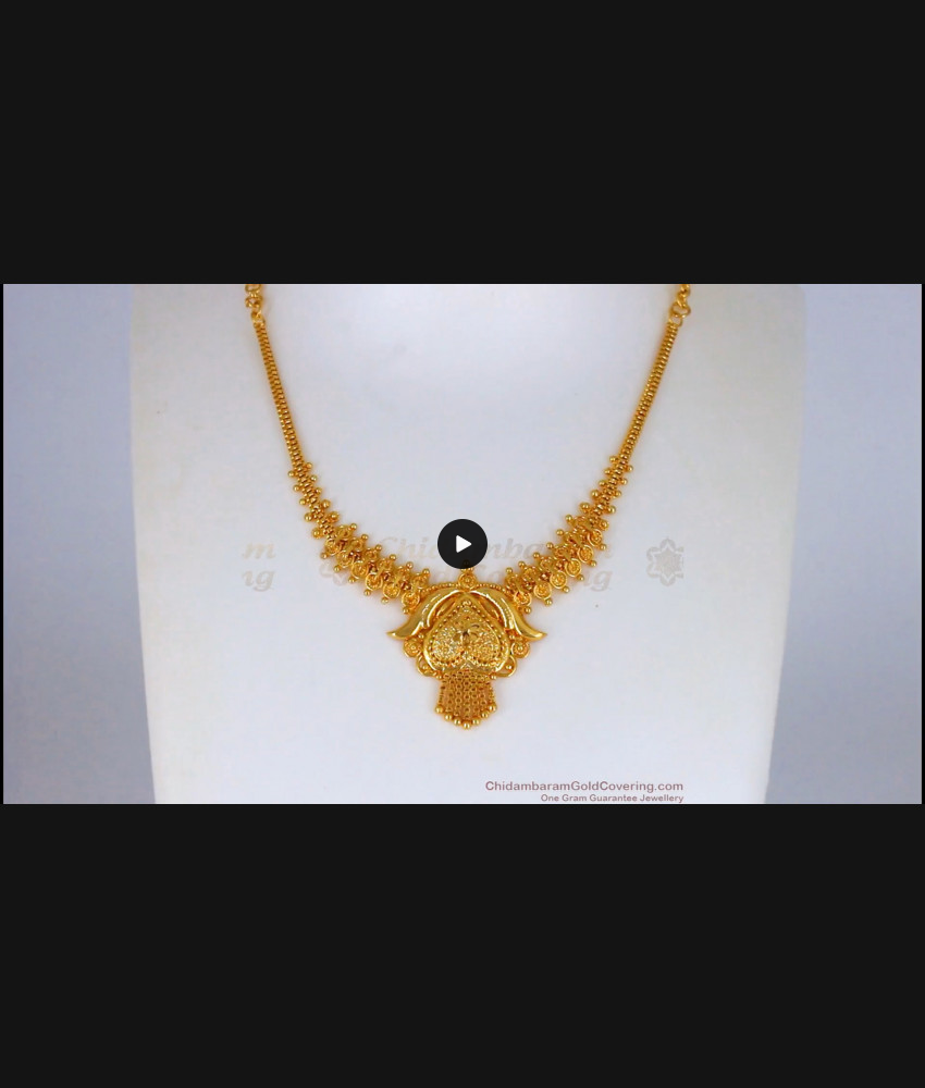 One Gram Kolkata Gold Necklace From Chidambaram Gold Covering Collections NCKN2170