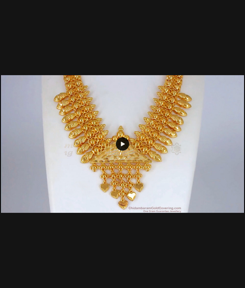 Grand Kerala Pattern One Gram Gold Necklace For Party Wear NCKN2173