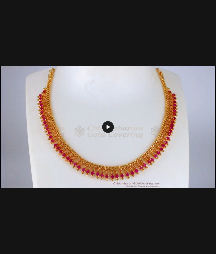 New Collection Ruby Stone Gold Necklace For Party Wear Collection NCKN2194