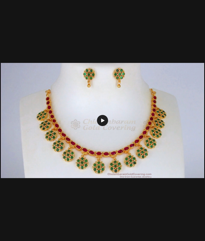 Beautiful Kemp Stone Gold Necklace with Earrings Party Wear Collections NCKN2202