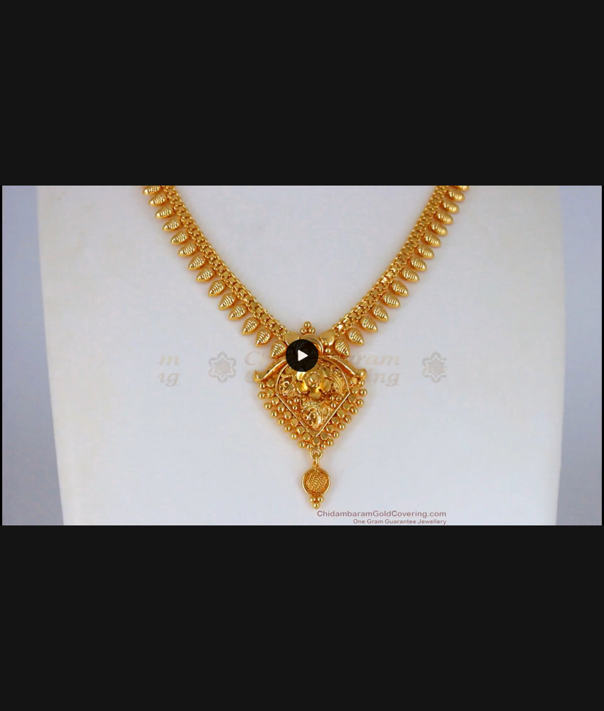 Party Wear Gold Covering Necklace With Single Ruby Stone Collections NCKN2210