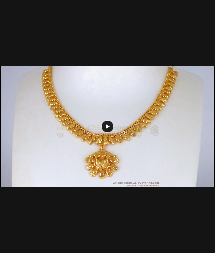 Traditional Kolkata Gold Necklace From Chidambaram Gold Covering NCKN2218