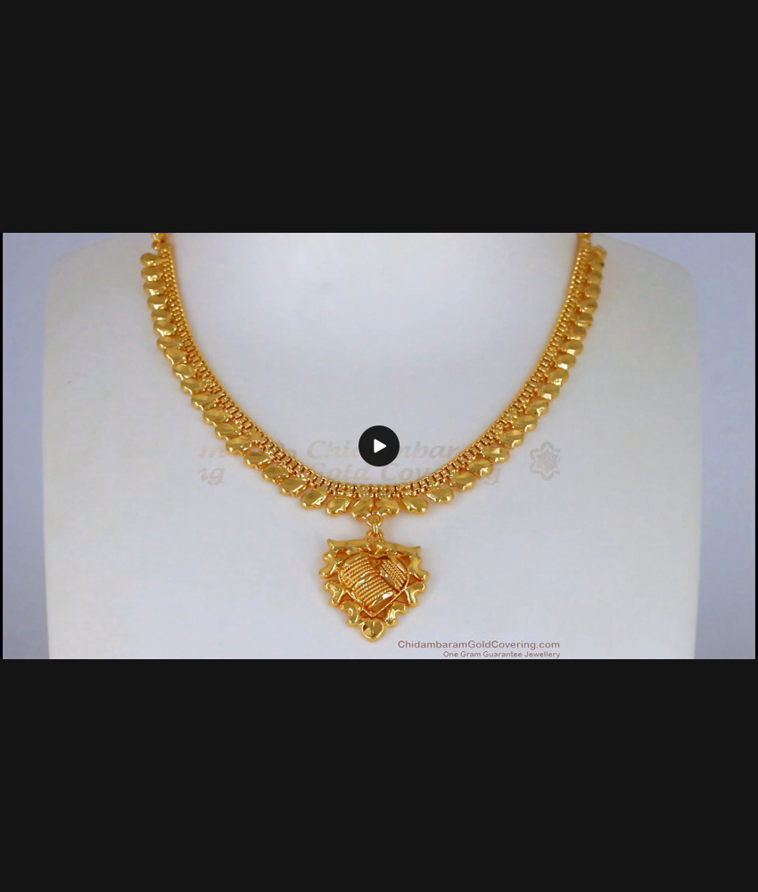 Simple Kolkata Gold Necklace From Chidambaram Gold Covering NCKN2221