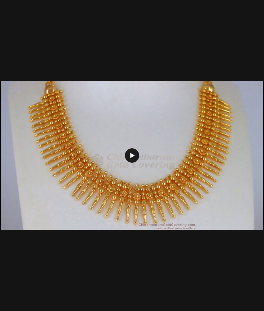 Fast Moving MullaiPoo Design Gold Necklace For Bridal Wear NCKN2224