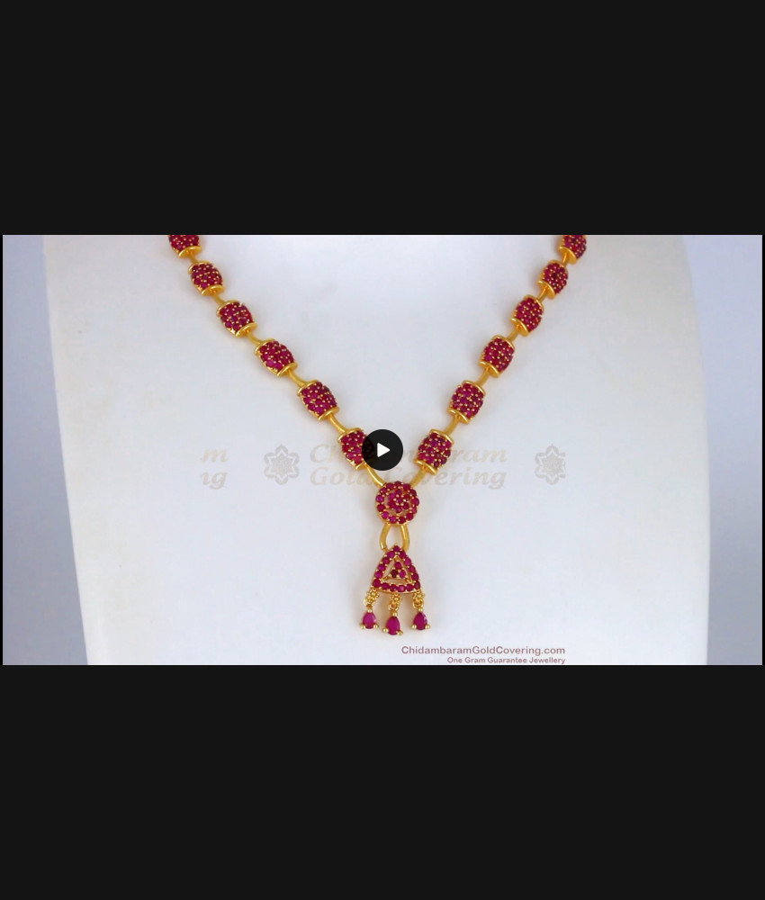 Latest Ruby Stone Gold Necklace For Party Wear Collections NCKN2227