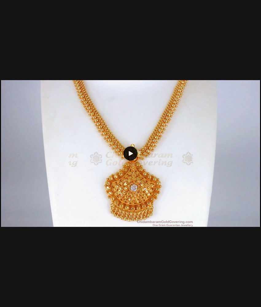 Bridal Wear Gold Necklace Designs From Chidambaram Gold Covering NCKN2233