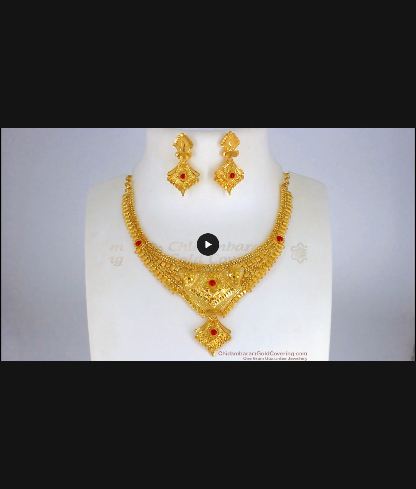 Latest Look Like Original Real Gold Necklace Set For Bridal Wear NCKN2248