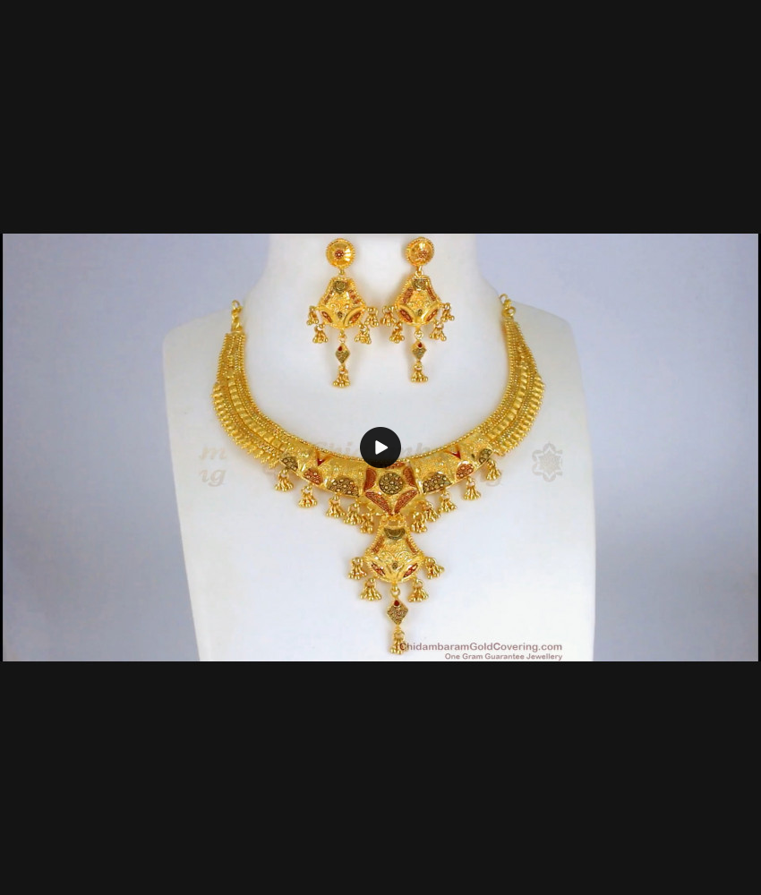 Grand Gold Necklace Set For Wedding Collection NCKN2251