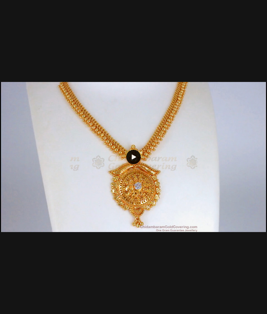 Bridal Wear 1 Gram Gold Necklace Designs NCKN2253