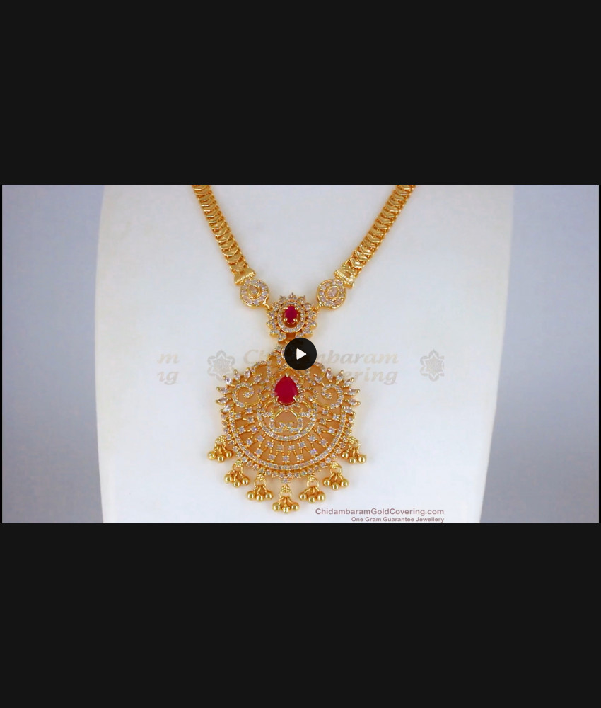 New Collection Ruby Stone Gold Necklace For Party Wear NCKN2261