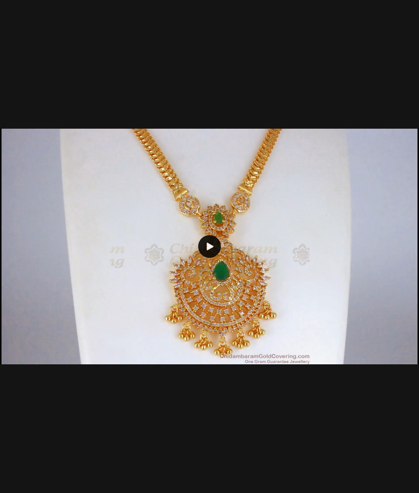 Precious Emerald Stone Gold Necklace For Function Wear NCKN2263