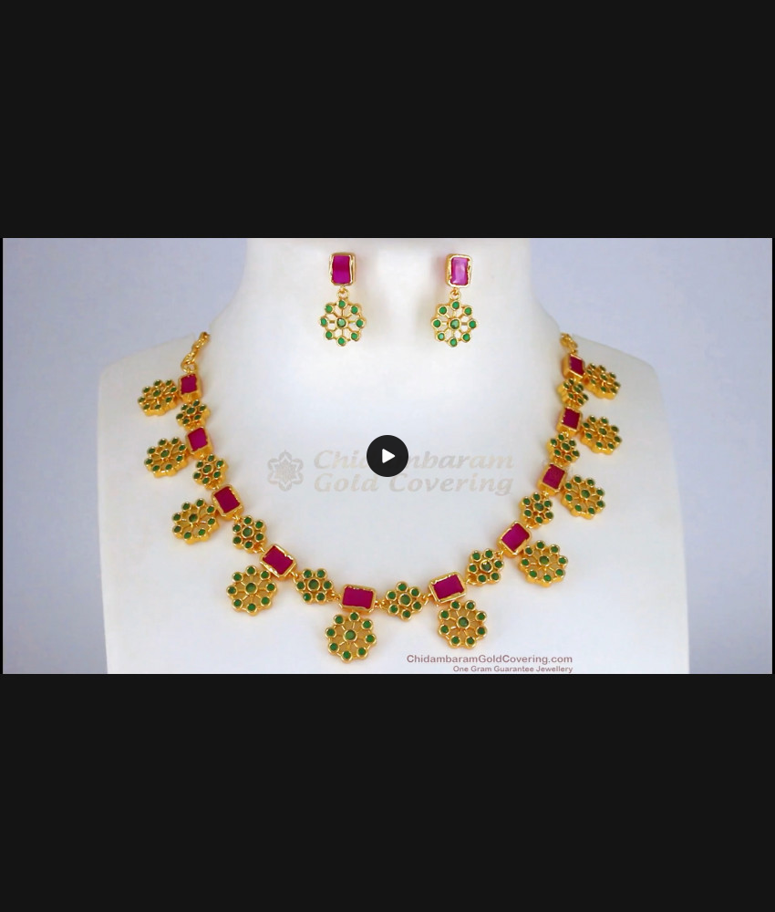 New Arrival Fancy Design Gold Necklace With Earrings Set NCKN2282