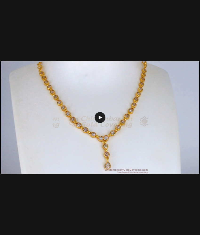 Simple And Stylish Design Gold Necklace For Party Wear NCKN2296