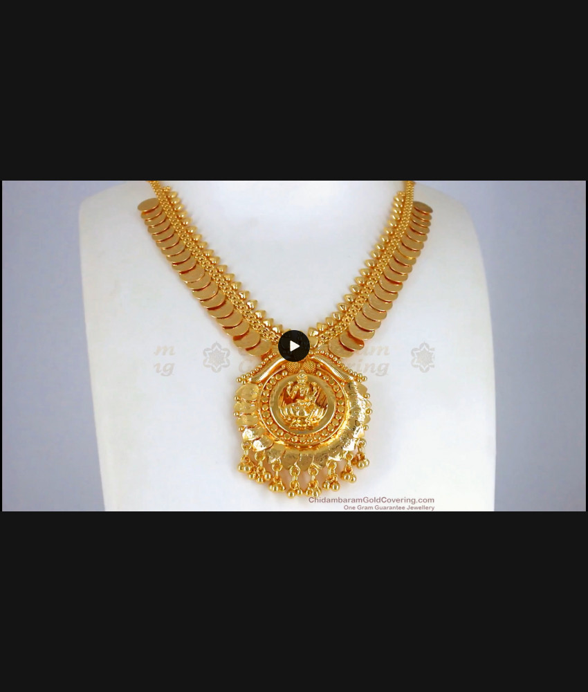 Devotional Lakshmi Design One Gram Gold Necklace Designs NCKN2327