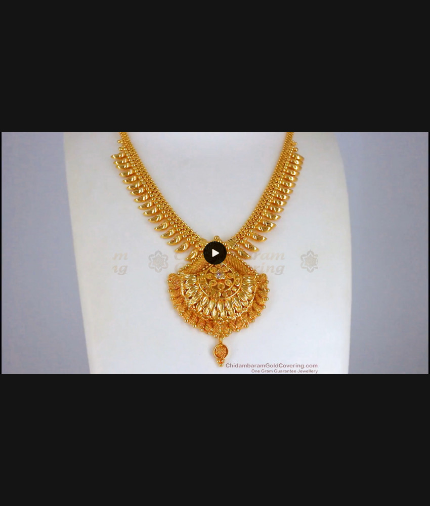 AD White Stone One Gram Gold Necklace Shop Online NCKN2330