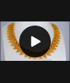 One Gram Gold Leaf Pattern Ruby Stone Necklace Designs NCKN2336 One Gram Gold Leaf Pattern Ruby Stone Necklace Designs NCKN2336