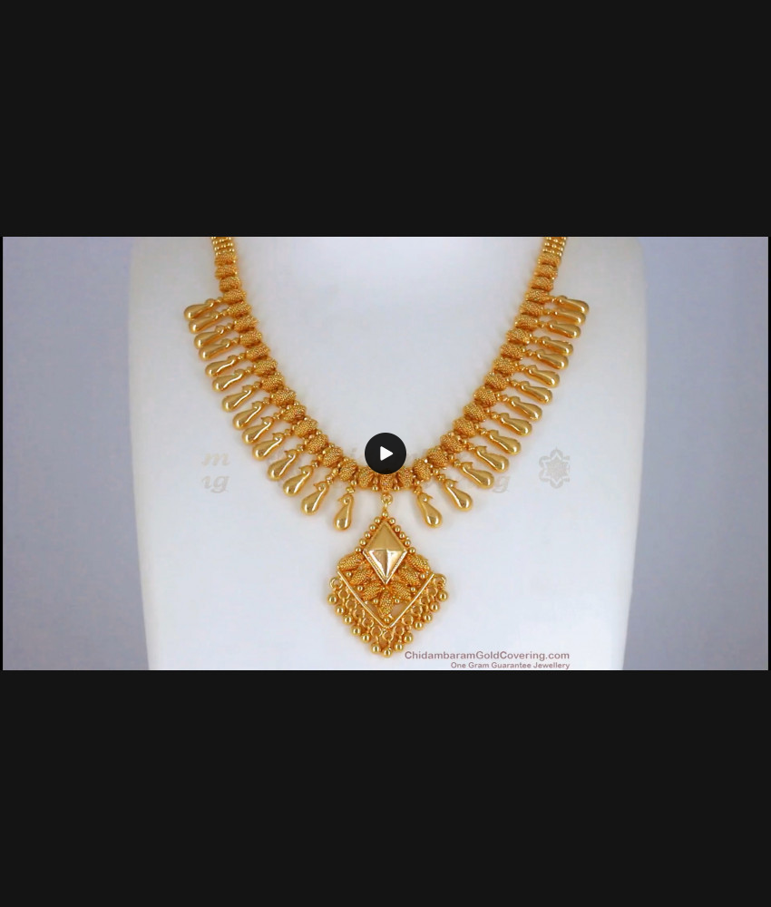 Peacock Design Kerala Pattern Gold  Necklace Small Dollar NCKN2368