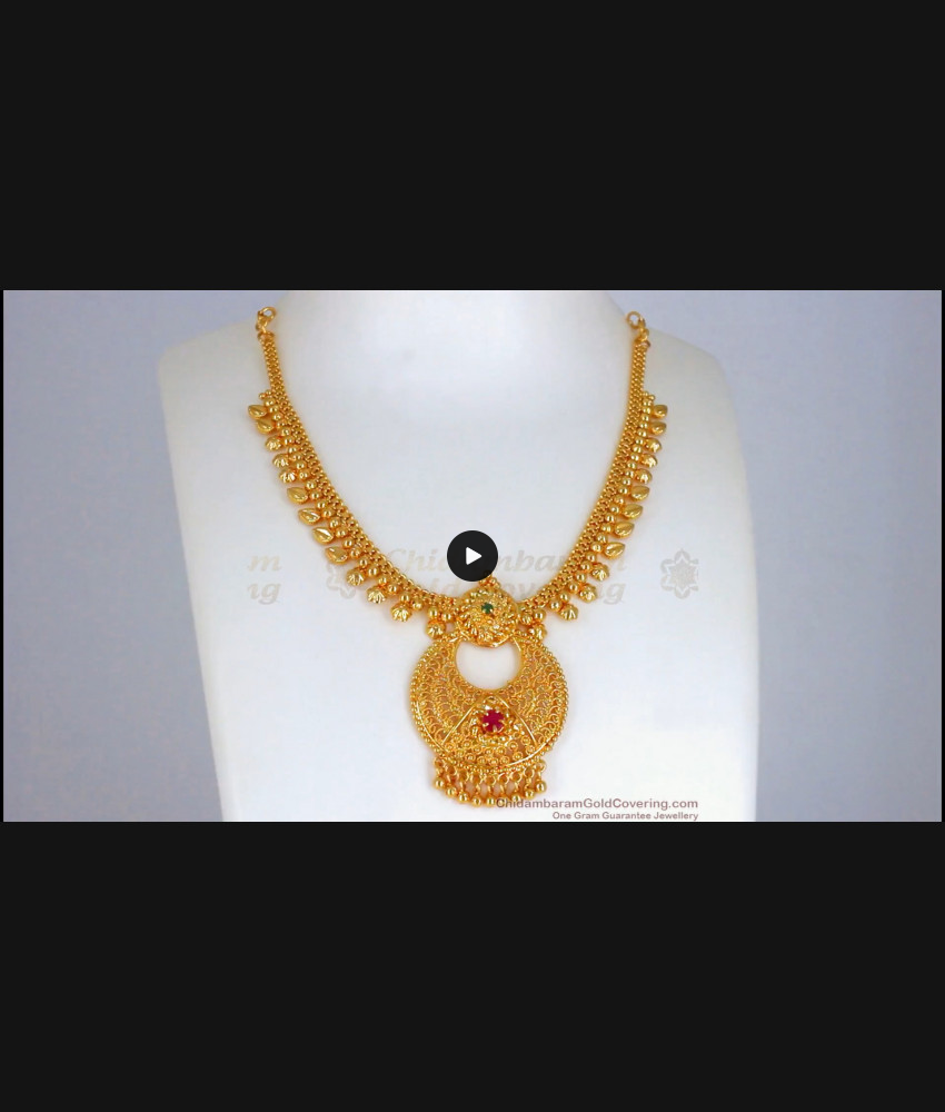 Original Gold Plated Necklace AD Stone Shop Online NCKN2377