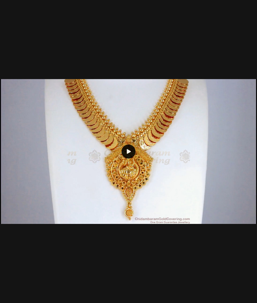 Traditional Gold Kasumalai Necklace Lakshmi Dollar Design NCKN2388