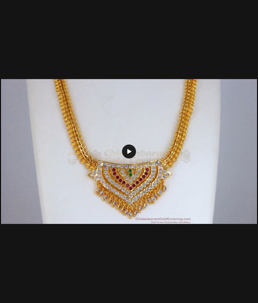 Ravishing Heart Design Impon Necklace Five Metal Jewelry NCKN2400