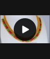 Full Ruby Green Stone Mullai Design Gold Necklace NCKN2415