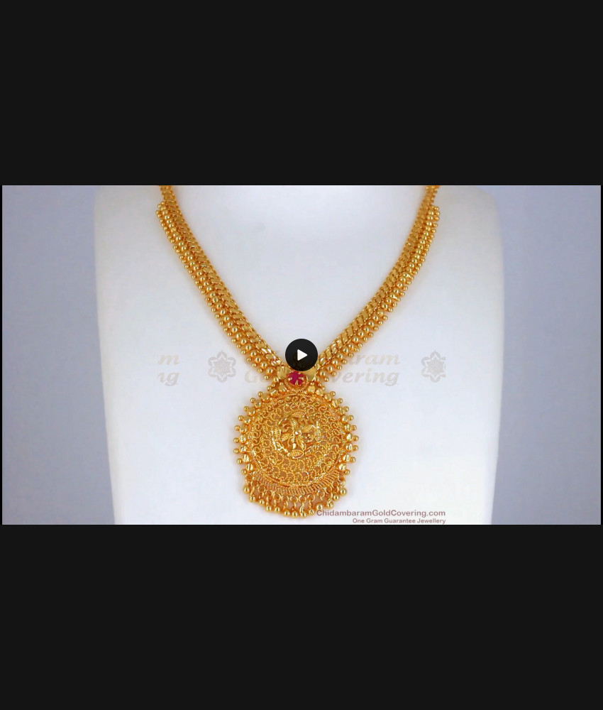 Fascinating Gold Plated Necklace Ruby Stone Shop Online NCKN2438