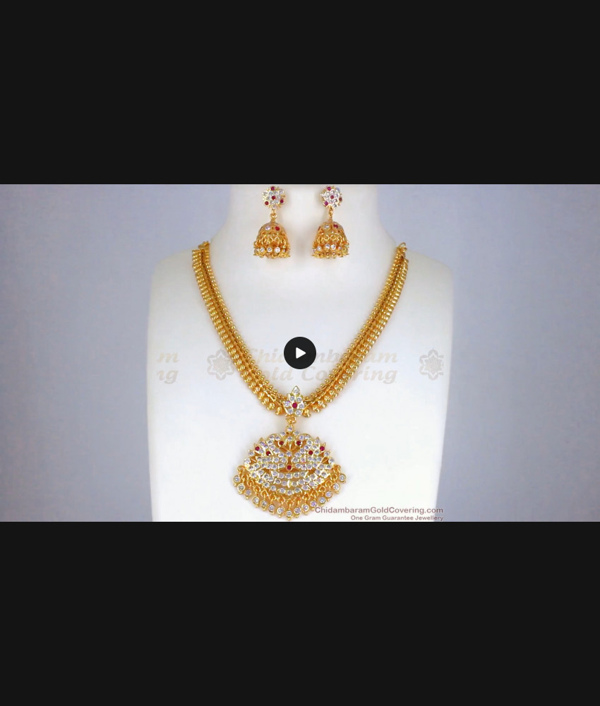 Impon Traditional Mango Design Necklace Earring Combo NCKN2452