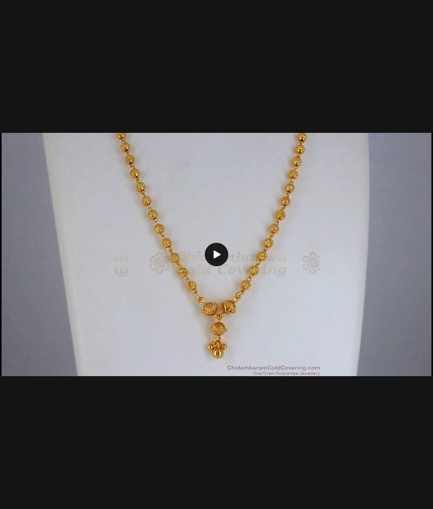 Stylish Gold Plated Beads Design Necklace Shop Online NCKN2459