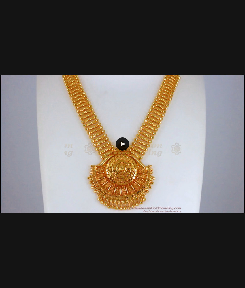 Latest Net Pattern One Gram Gold Kerala Neklace Bridal Wear NCKN2460