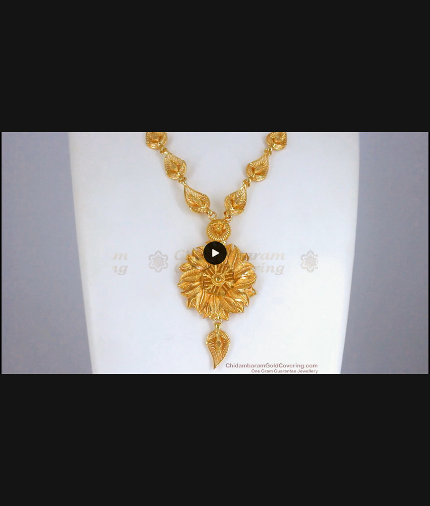 Trendy Light Weight Collections Leaf Pattern Gold Plated Necklace NCKN2485