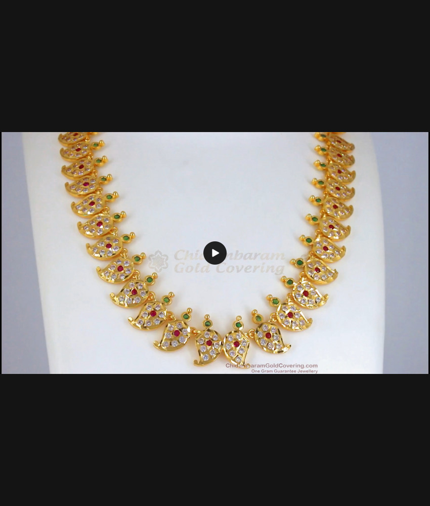 New Traditional Mango Design Gati Stone Necklace NCKN2490