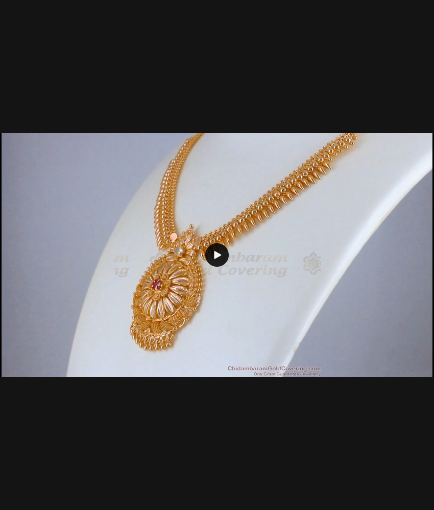 Mullaipoo Design Gold Plated Necklace Multi Stone NCKN2521