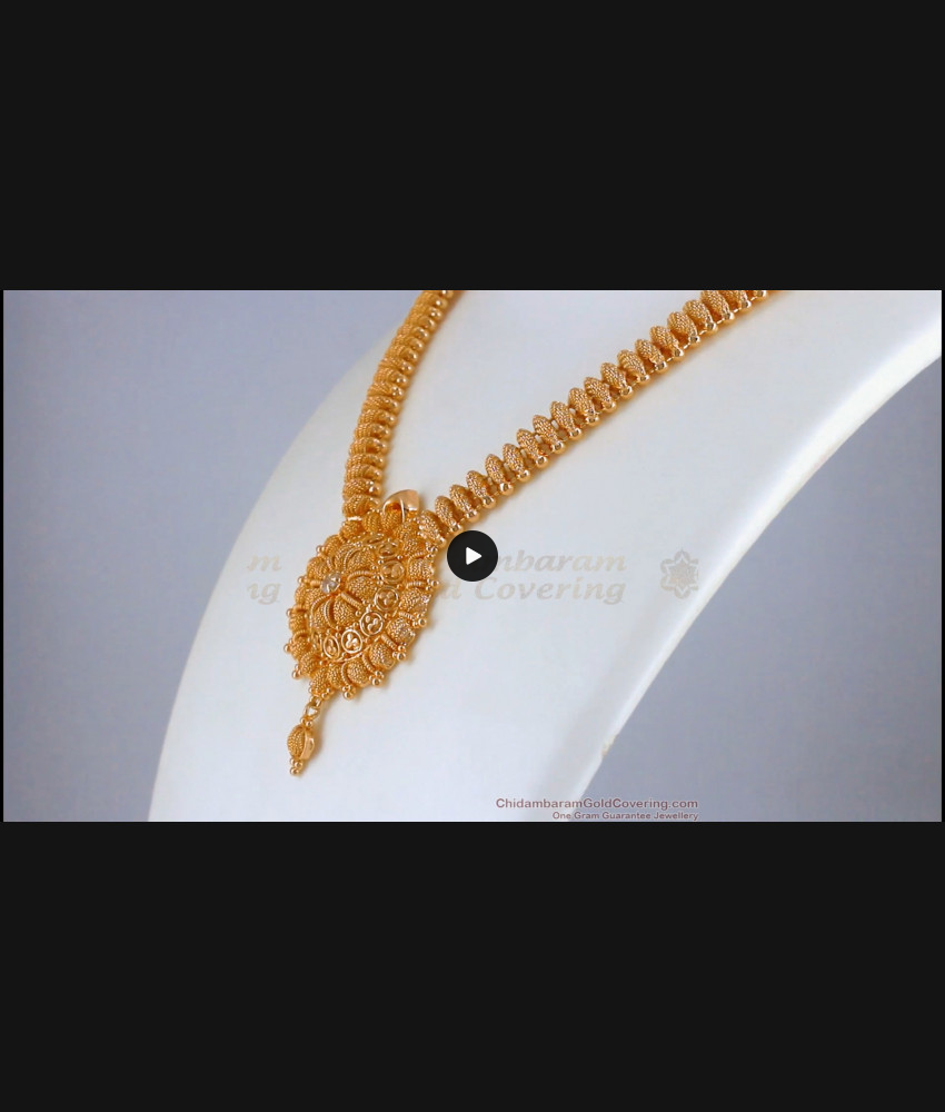 Full Net Pattern Gold Covering Necklace White Stone NCKN2525