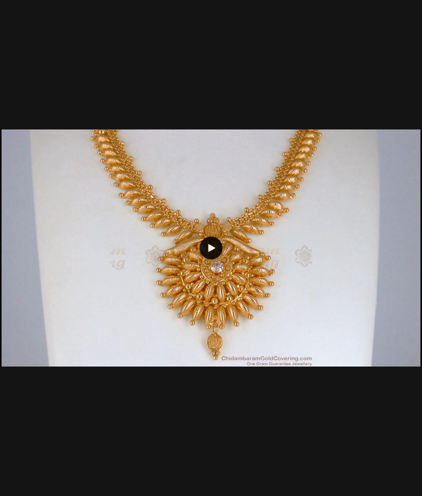 One Gram Gold Necklace Mullaipoo Design Indian Jewelry NCKN2527