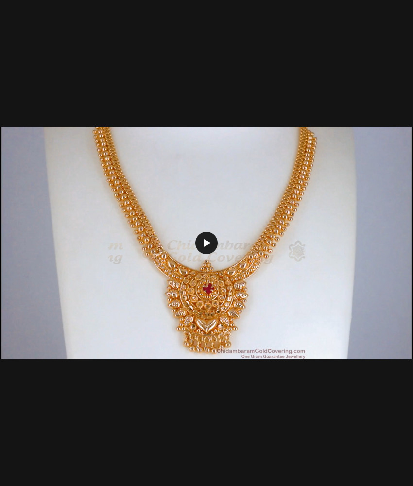 Calcutta Pattern Gold Plated Necklace Function Wear NCKN2531