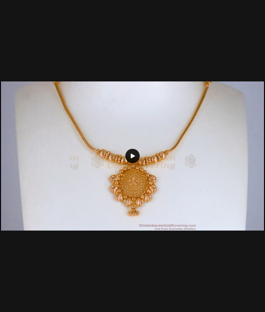 Beautiful One Gram Gold Covering Necklace Flower Design NCKN2540