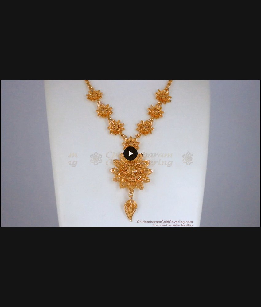 Arabic Design Necklace 1 Gram Gold Jewelry Flower Pattern NCKN2544