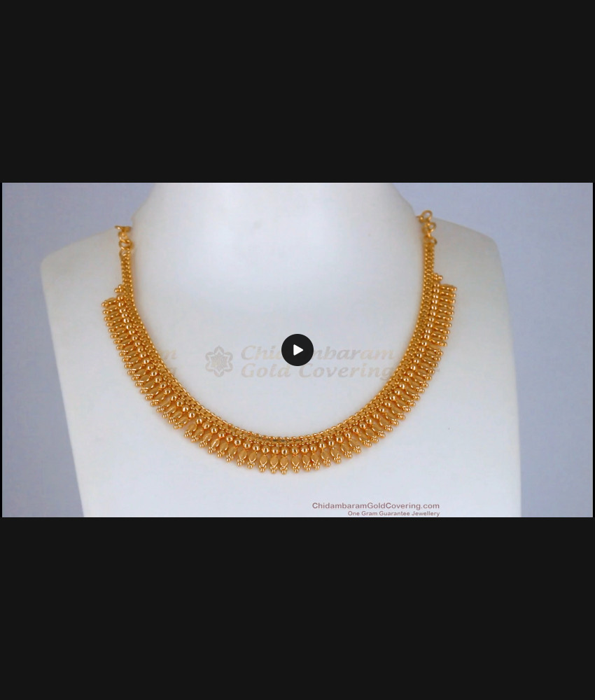 Light Weight Mullaipoo Kerala Gold Necklace Design NCKN2552