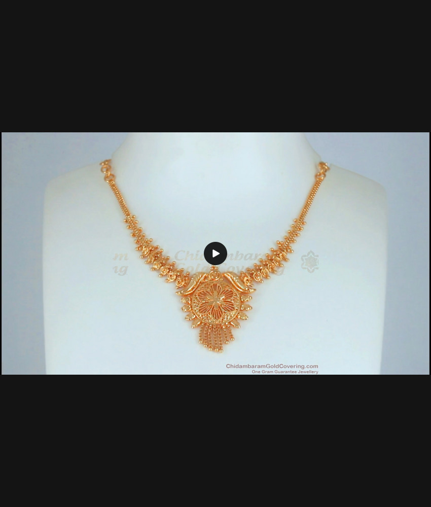 Kolkata Model Gold Necklace Floral Design NCKN2560