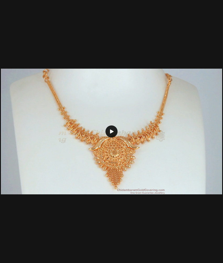 Simple Kolkata Design Gold Imitation Necklace Party Wear NCKN2563