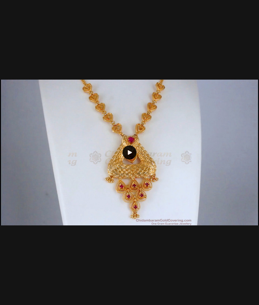 Stylish Gold Imitation Necklace Heart Droplet Design NCKN2605