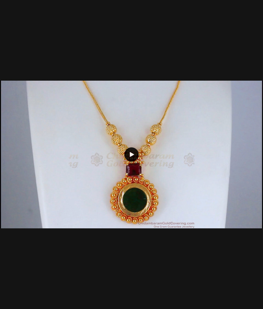 Gorgeous Kerala Palakka Necklace Gold Imitation Jewelry NCKN2607
