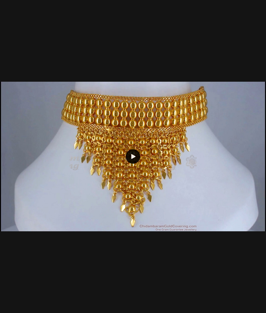 Latest Gold Imitation Choker Necklace Kerala Pattern With Price NCKN2618