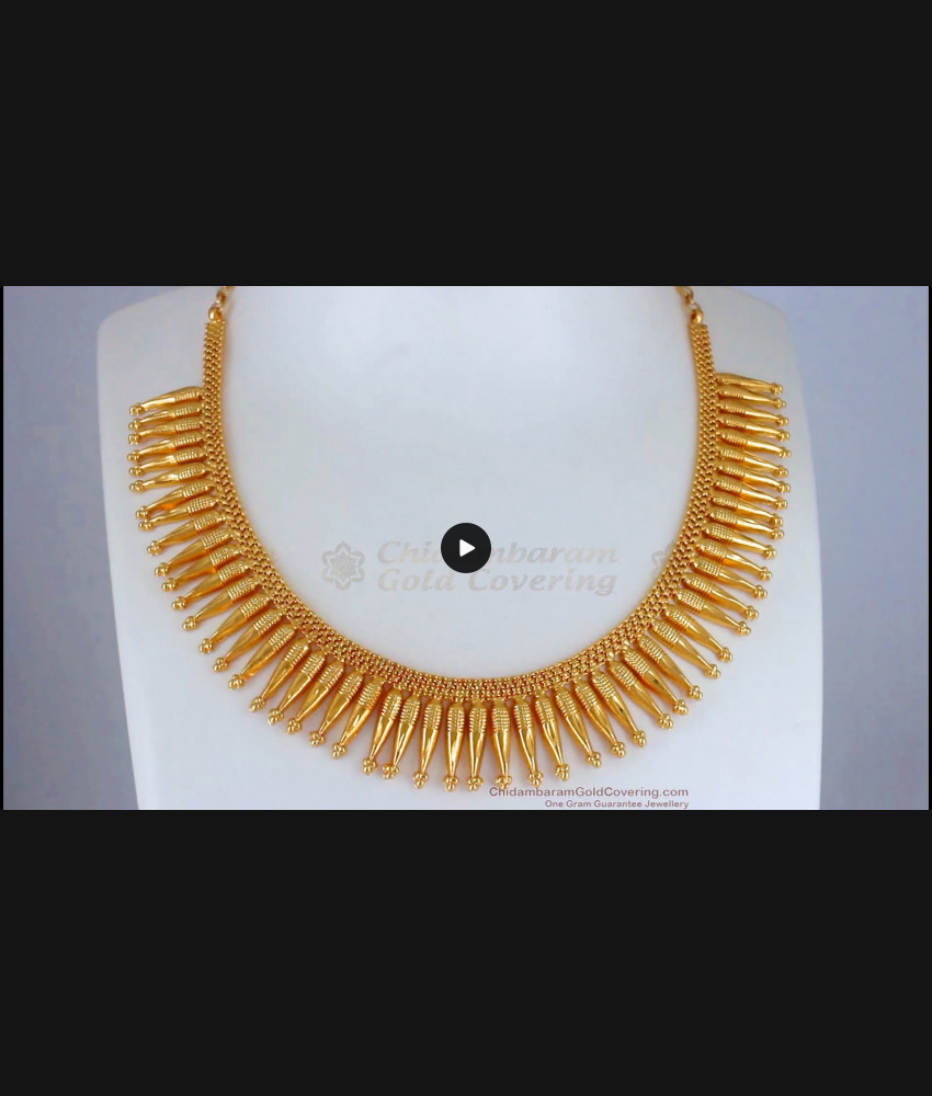 Buy Plain Mullaipoo Gold Necklace Kerala Design NCKN2633